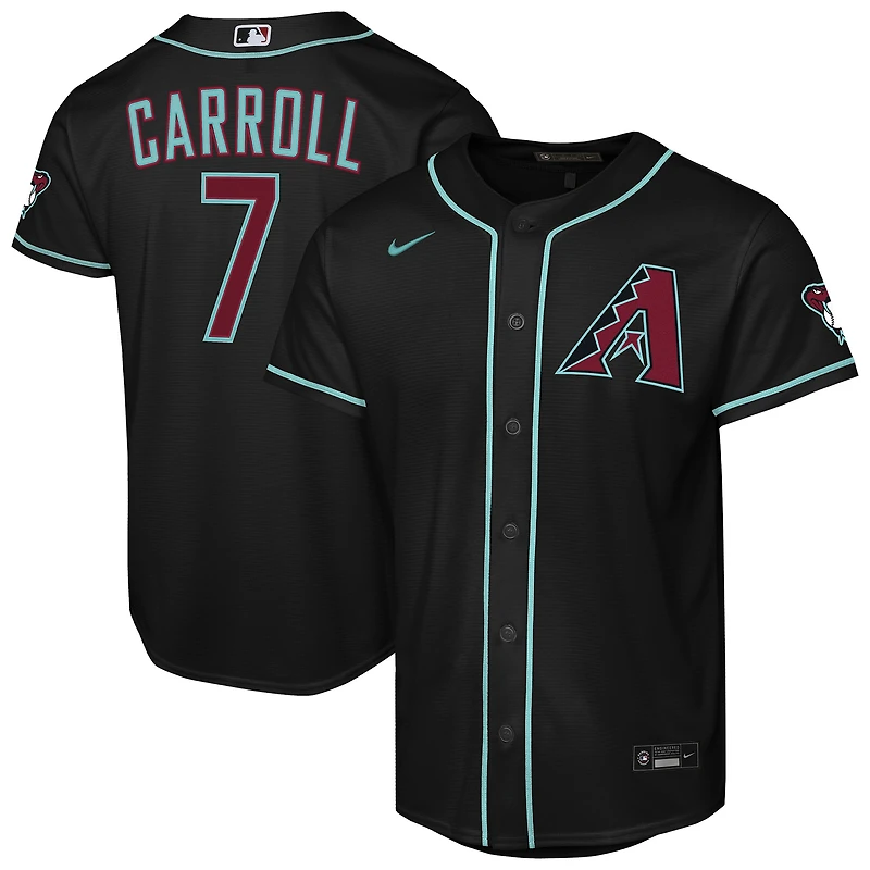 Maillot de stade alternatif noir Nike Corbin Carroll pour jeunes des Arizona Diamondbacks