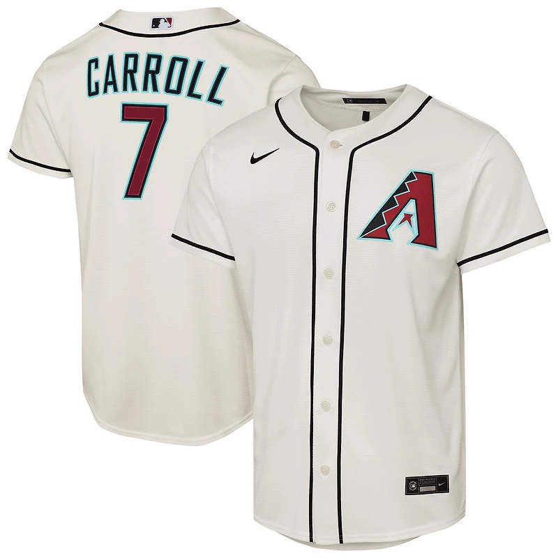 Maillot de joueur Nike Corbin Carroll Cream Arizona Diamondbacks Home Replica 2.0 pour jeunes