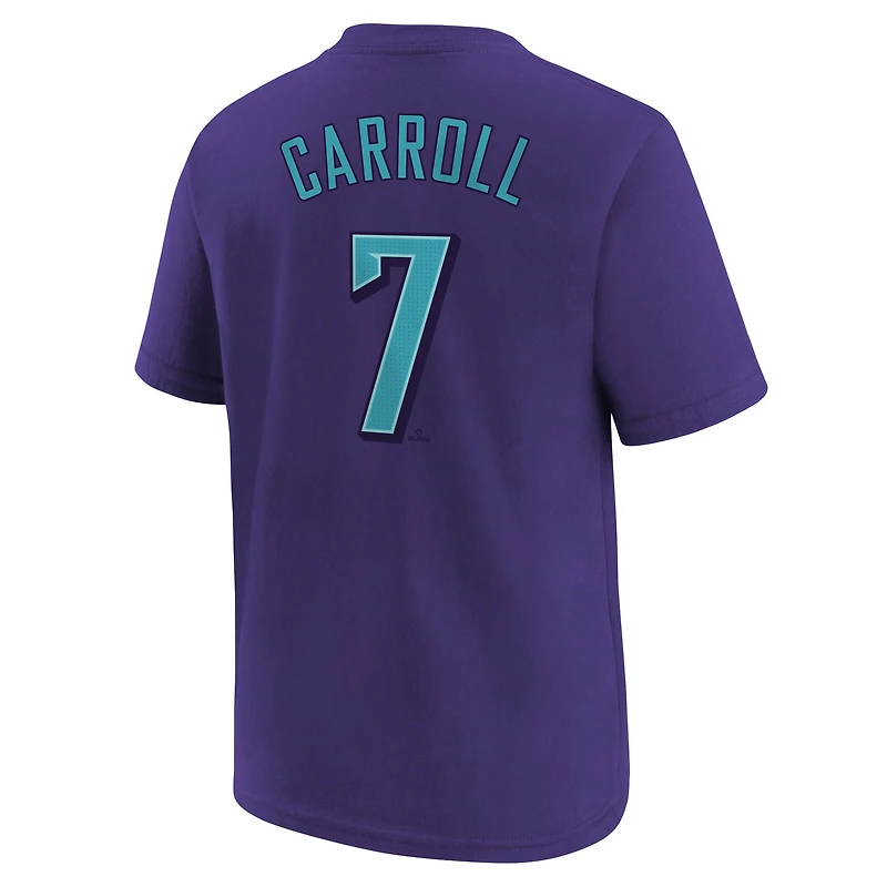 T-shirt Nike Corbin Carroll violet pour jeunes Arizona Diamondbacks Fuse City Connect avec nom et numéro