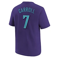 T-shirt Nike Corbin Carroll violet pour jeunes Arizona Diamondbacks Fuse City Connect avec nom et numéro