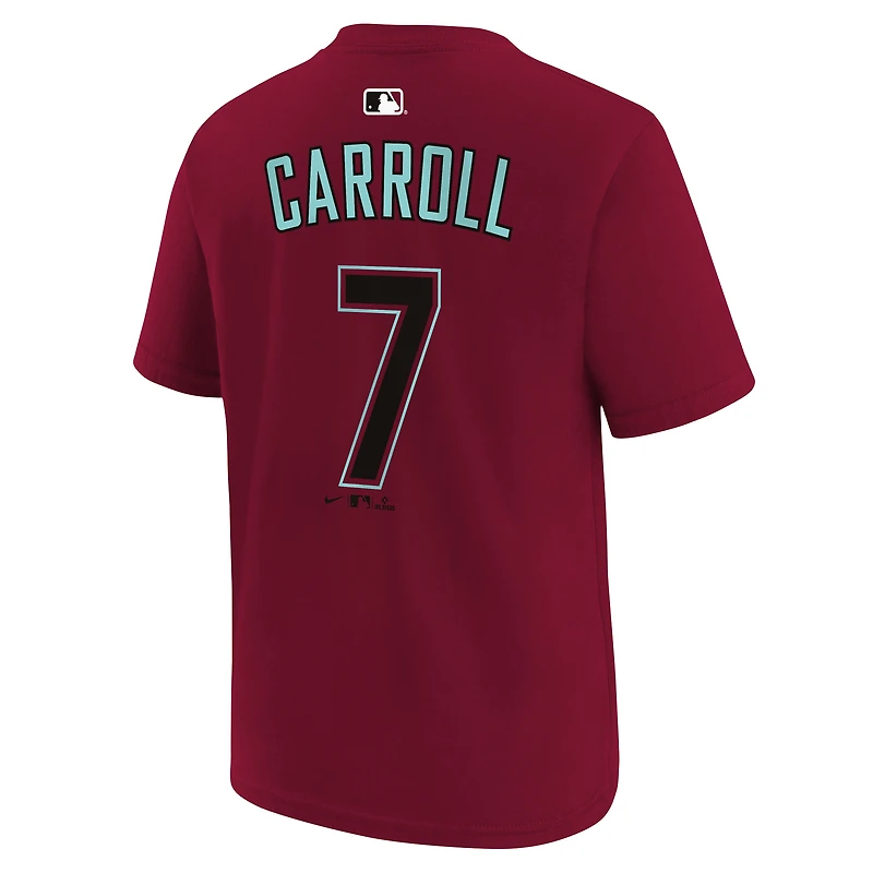 Youth Nike Corbin Carroll Red Arizona Diamondbacks Name & Number T-Shirt
