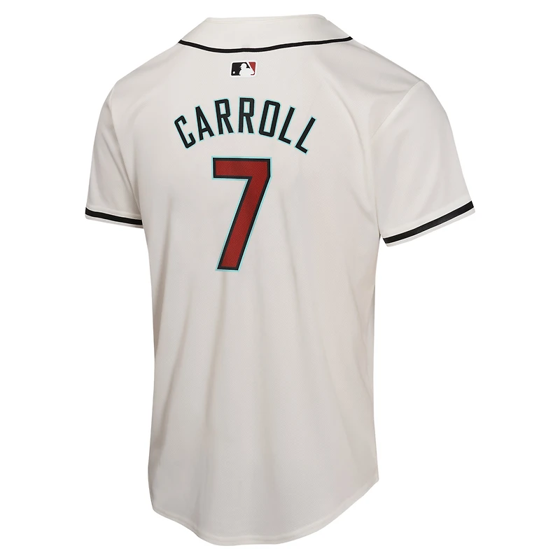 Maillot de joueur match à domicile Nike Corbin Carroll pour jeunes des Diamondbacks l'Arizona, blanc