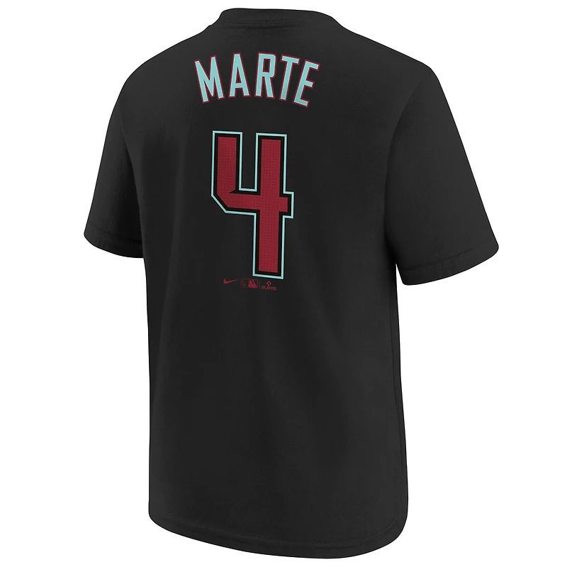 Youth Nike Ketel Marte Black Arizona Diamondbacks 2024 Fuse Name & Number T-Shirt
