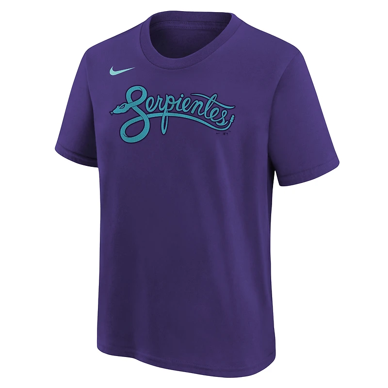 Youth Nike Zac Gallen Purple Arizona Diamondbacks Fuse City Connect Name & Number T-Shirt