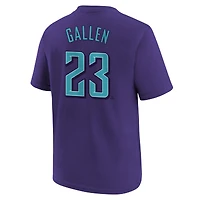 Youth Nike Zac Gallen Purple Arizona Diamondbacks Fuse City Connect Name & Number T-Shirt