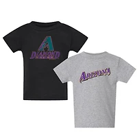 Youth Soft as a Grape  Black/Heather Gray Arizona Diamondbacks Cooperstown 2-Pack T-Shirt Set