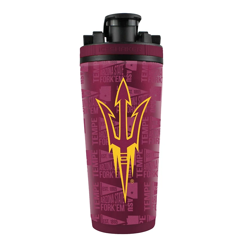 Bouteille shaker en acier inoxydable 4D de 26 oz des Sun Devils de l'État de l'Arizona