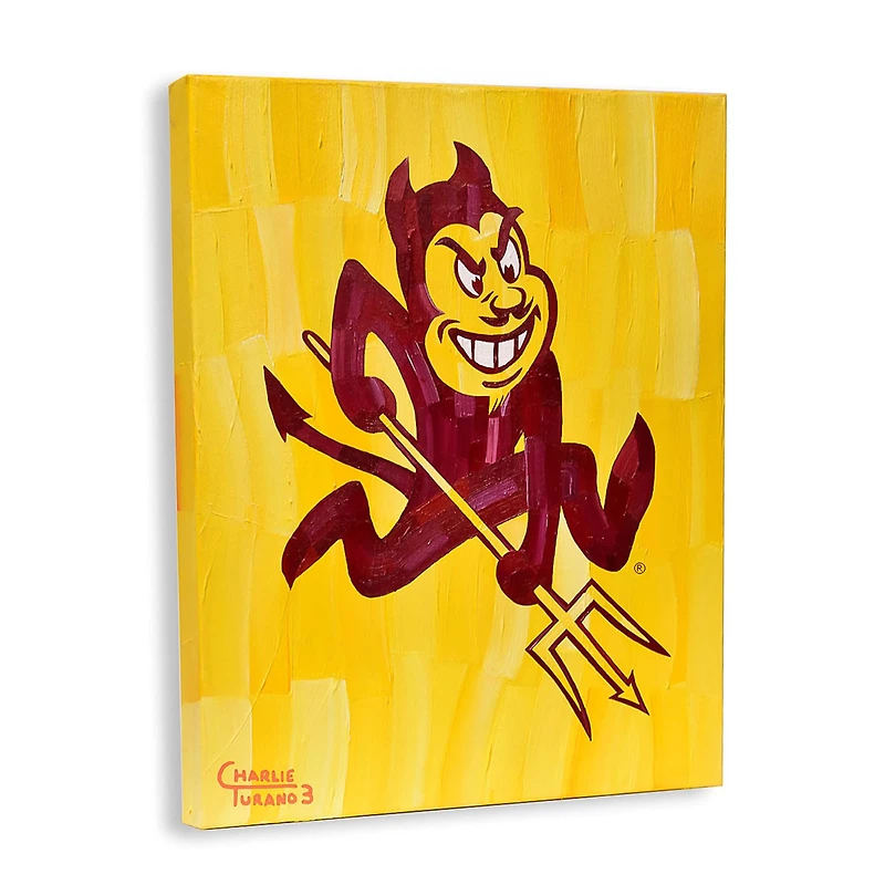 Arizona State Sun Devils Stretched 16" x 20" Original Canvas Artwork - Art by Charlie Turano III - Limited Edition #1/1 - Sparky