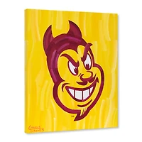 Arizona State Sun Devils Stretched 20" x 24" Original Canvas Artwork - Art by Charlie Turano III - Limited Edition #1/1 - Sparky Head