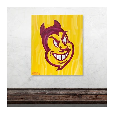 Arizona State Sun Devils 20 "x 24" "Sparky Head" Logo Galerie enveloppé oeuvre originale par Charlie Turano III