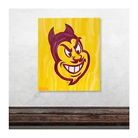 Arizona State Sun Devils 20 "x 24" "Sparky Head" Logo Galerie enveloppé oeuvre originale par Charlie Turano III