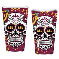 Lot de deux verres à bière 16 oz des Sun Devils de l'État de l'Arizona