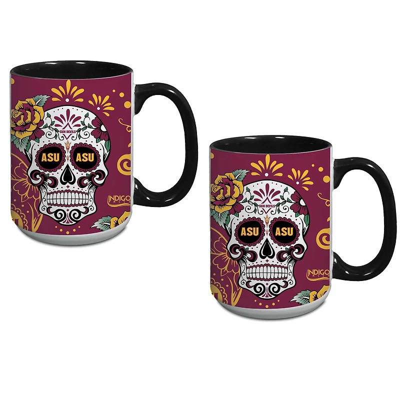 Lot de deux tasses à café Arizona State Sun Devils « Dia De Los Muertos »