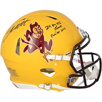 Casque authentique Sparky Riddell Speed ​​autographié par Cam Skattebo, joueur des Arizona State Sun Devils, avec les inscriptions « 24 Big XII Champs » et « Fork 'em Devils »