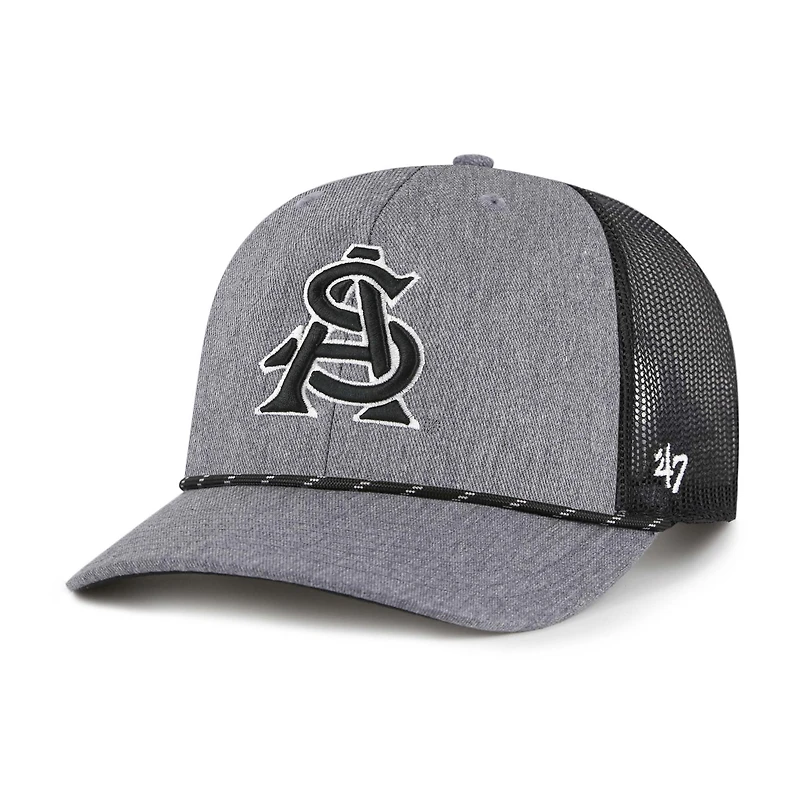 Casquette ajustable en corde de carbone grise Arizona State Sun Devils '47 pour homme