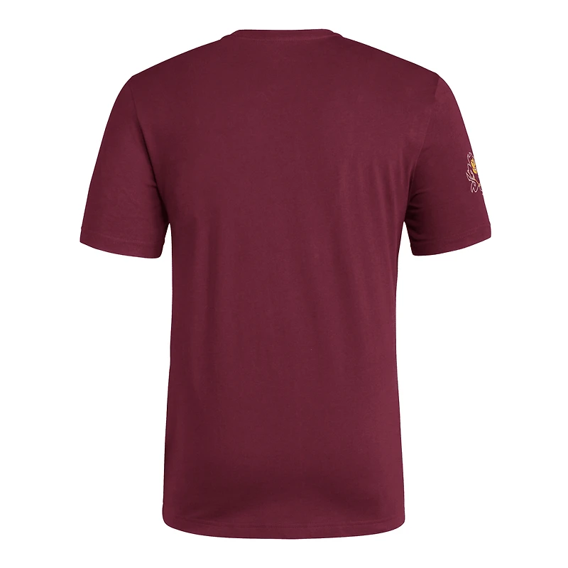 T-shirt adidas pour homme avec logo Fresh Wordmark Arizona State Sun Devils marron