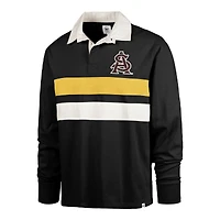 Men's '47 Black Arizona State Sun Devils Clubhouse Knox Thames Long Sleeve Rugby Polo