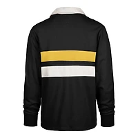 Men's '47 Black Arizona State Sun Devils Clubhouse Knox Thames Long Sleeve Rugby Polo