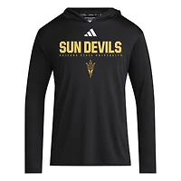 T-shirt à capuche et manches longues adidas noir Arizona State Sun Devils 2025 AEROREADY Sideline Training pour homme