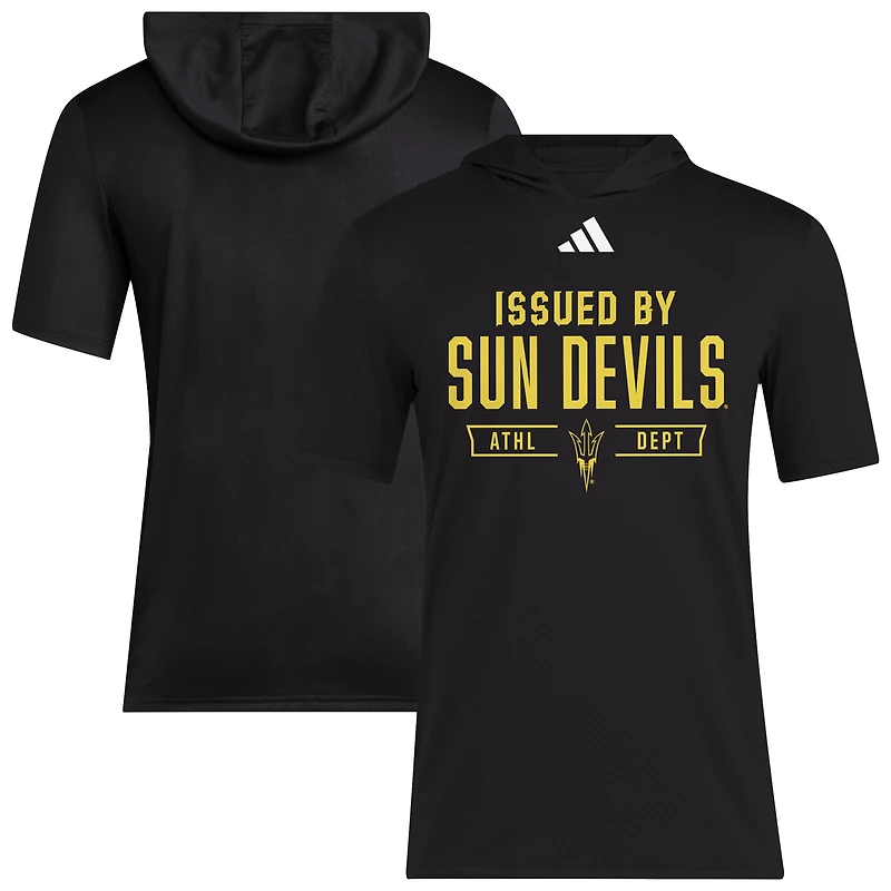 T-shirt d'entraînement à capuche noir adidas Arizona State Sun Devils 2025 AREOREADY pour homme