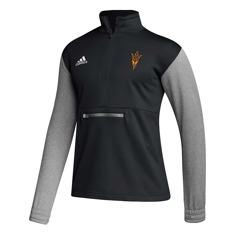 Veste à demi-fermeture éclair adidas Arizona State Sun Devils Team Issue AEROREADY pour homme, noir
