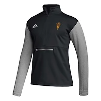 Veste à demi-fermeture éclair adidas Arizona State Sun Devils Team Issue AEROREADY pour homme, noir