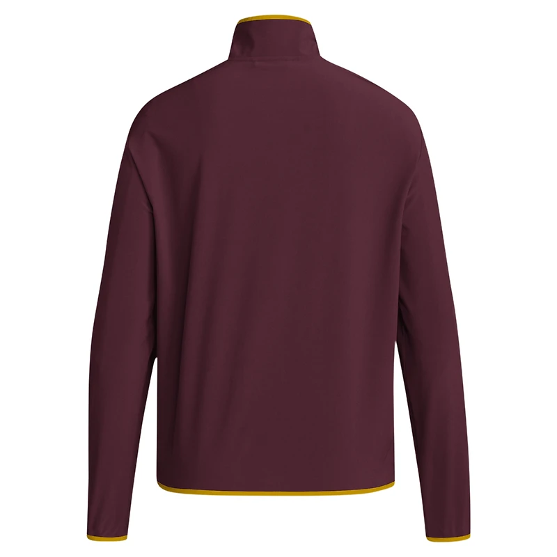 Veste adidas marron Arizona State Sun Devils 2024 Coaches Sideline Half-Zip pour homme