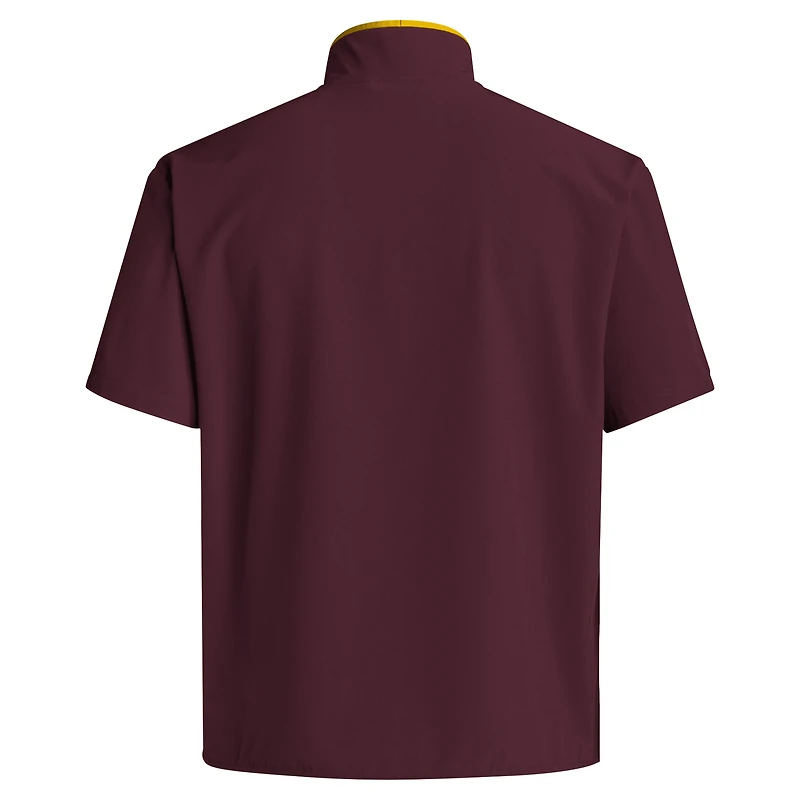 Veste à manches courtes demi-zip adidas Maroon Arizona State Sun Devils Coaches Sideline pour hommes