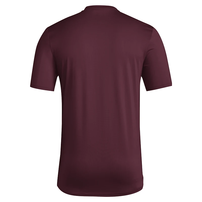 Men's adidas Maroon Arizona State Sun Devils 2024 Locker Trilateral Pre-Game T-Shirt