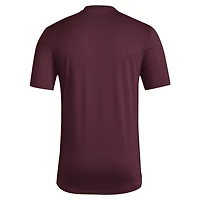 Men's adidas Maroon Arizona State Sun Devils 2024 Locker Trilateral Pre-Game T-Shirt