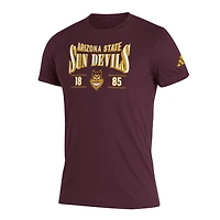 T-shirt à trois mélanges adidas Arizona State Sun Devils Along The Shadow bordeaux pour homme