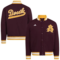 Veste d'entraîneur adidas bordeaux pour homme, modèle Sun Devils de l'Arizona State.