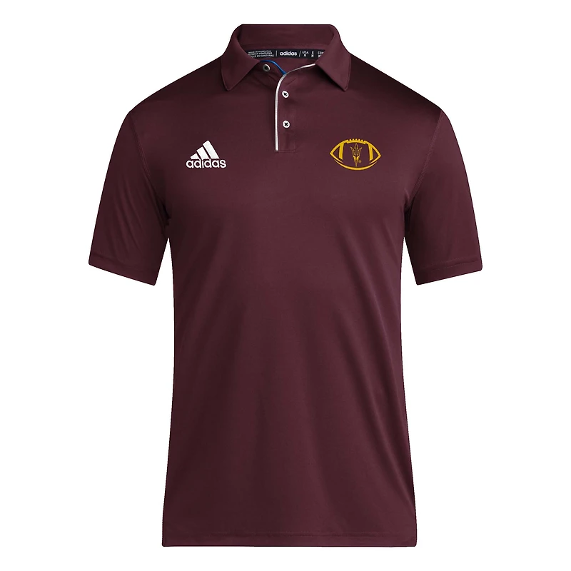 Polo adidas marron pour homme Arizona State Sun Devils Coaches