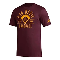 T-shirt d'avant-match de baseball adidas Maroon Arizona State Sun Devils Exit Velocity AEROREADY pour hommes
