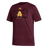 Men's adidas Maroon Arizona State Sun Devils Locker Lines Baseball Fresh T-Shirt