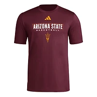 Men's adidas Maroon Arizona State Sun Devils Locker On-Court The Fade Pregame AEROREADY T-Shirt