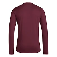 Men's adidas Maroon Arizona State Sun Devils On-Court Pregame Long Sleeve T-Shirt