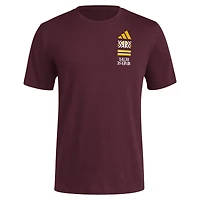 T-shirt adidas Maroon Arizona State Sun Devils Reverse Retro Baseball 2 Hit pour hommes