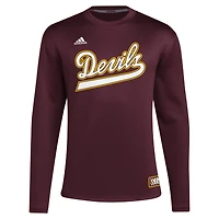 Sweat-shirt à enfiler adidas Maroon Arizona State Sun Devils Reverse Retro Baseball Script pour hommes