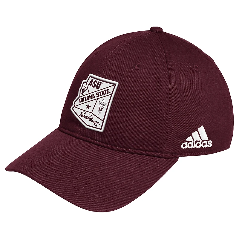 Casquette ajustable adidas Maroon Arizona State Sun Devils State Slouch pour hommes