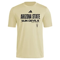 Men's adidas  Natural Arizona State Sun Devils 2025 Military Appreciation Pre-Game AEROREADY T-Shirt
