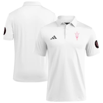 Polo adidas blanc pour homme des Sun Devils de l'Arizona State Wear Pink la sensibilisation au cancer du sein