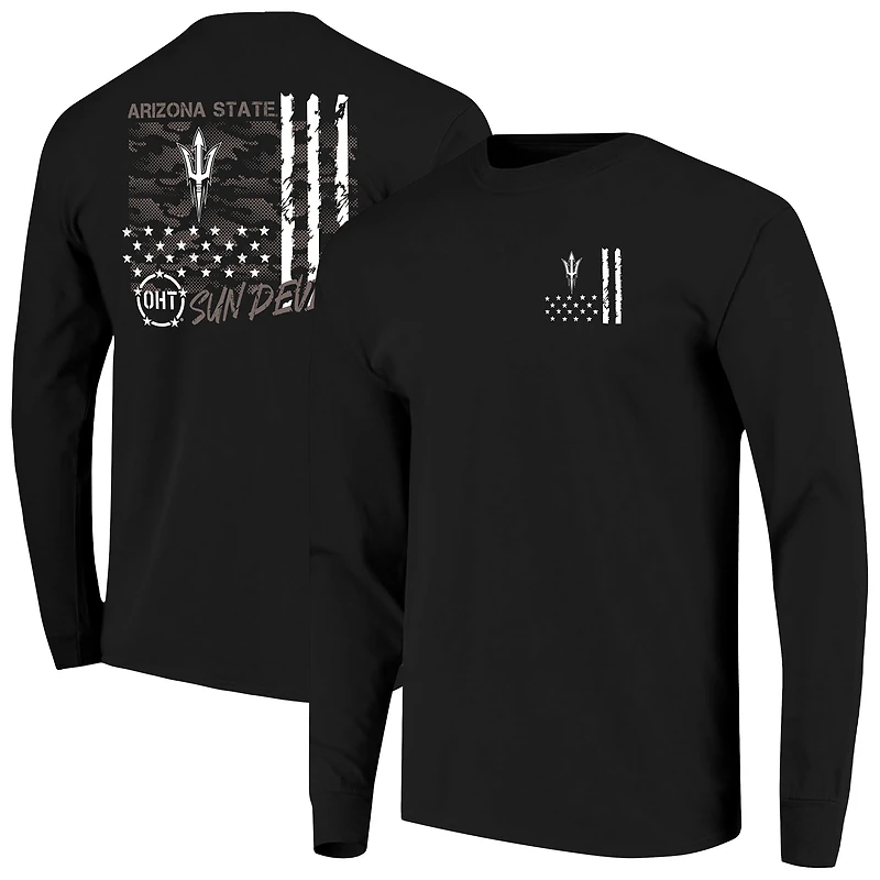 T-shirt à manches longues noir pour homme, motif camouflage OHT des Sun Devils de l'Arizona State