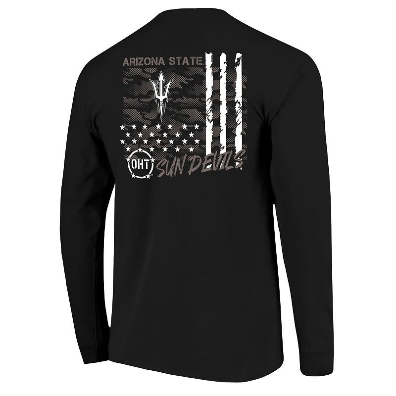 T-shirt à manches longues noir pour homme, motif camouflage OHT des Sun Devils de l'Arizona State