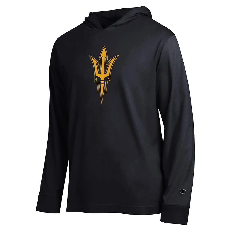 Men's Champion  Black Arizona State Sun Devils Tonal All-Star Long Sleeve Hooded T-Shirt