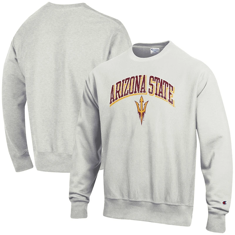 Sweat-shirt gris Champion Arizona State Sun Devils Arch Over Logo Reverse Weave pour homme