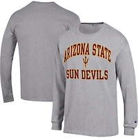 Men's Champion Heather Gray Arizona State Sun Devils High Motor Long Sleeve T-Shirt