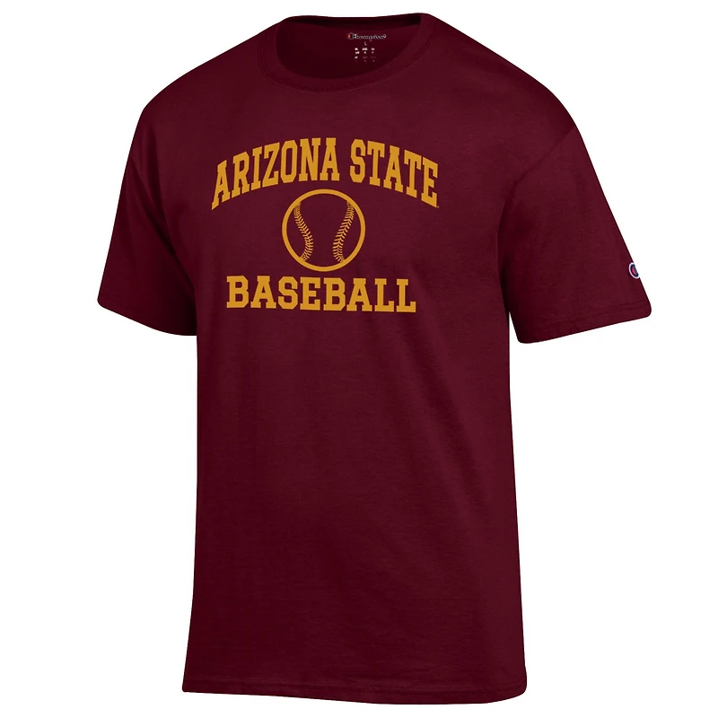 Men's Champion Maroon Arizona State Sun Devils Baseball Icon T-Shirt