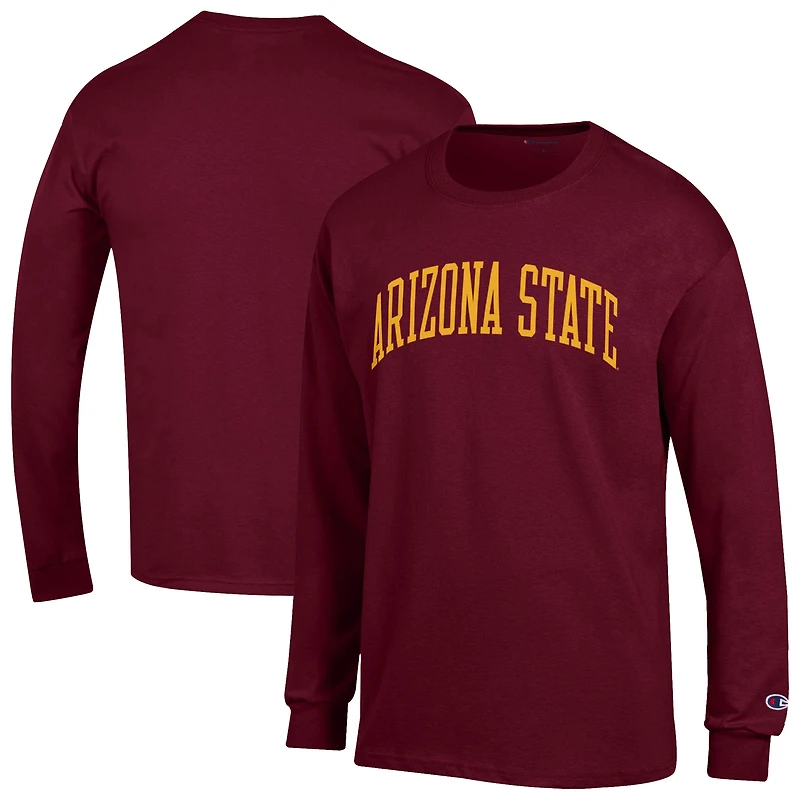 Men's Champion  Maroon Arizona State Sun Devils Basic Arch Long Sleeve T-Shirt