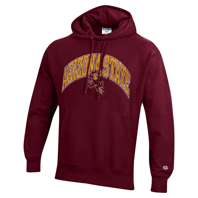 Men's Champion Maroon Arizona State Sun Devils Vault Late Night Reverse Weave Pullover Hoodie
